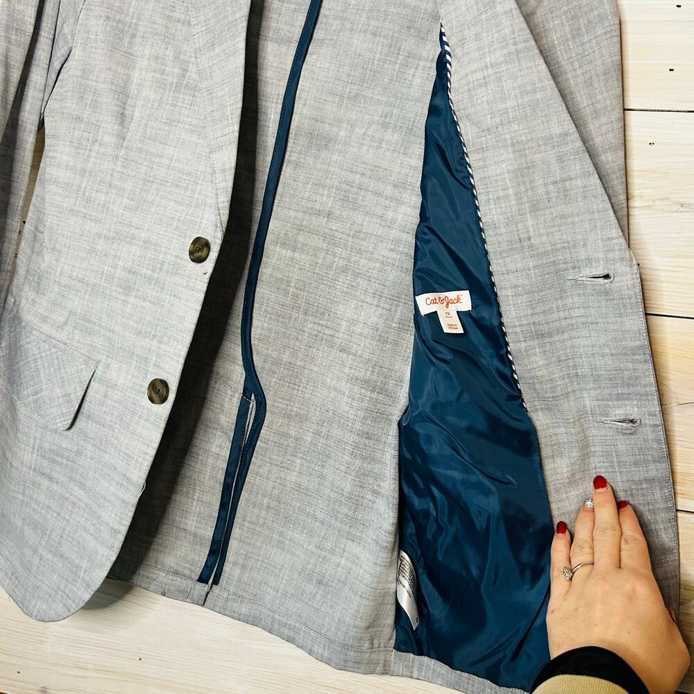 Boys Grayish Blue Casual Blazer Cat & Jack size 12 - Picture 4 of 8